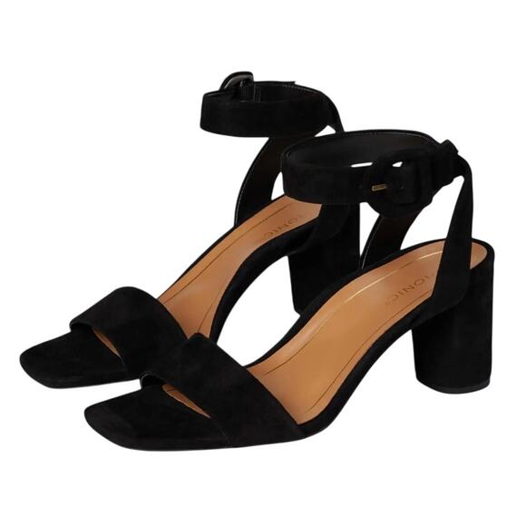 Vionic Womens Zinfandel Heeled Sandals US 10 Wide EU 41 Black Suede NIB - Picture 2 of 12